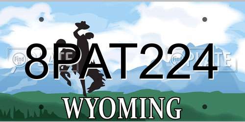 8PAT224 Wyoming License Plate