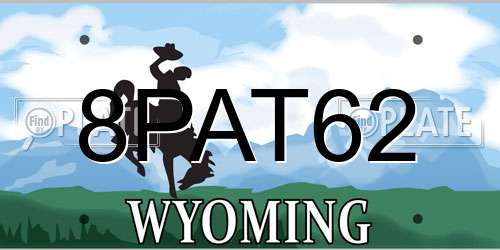8PAT62 Wyoming License Plate