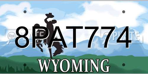 8PAT774 Wyoming License Plate