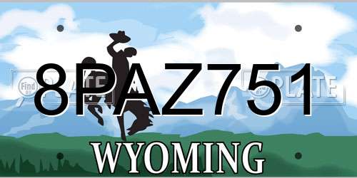 8PAZ751 Wyoming License Plate