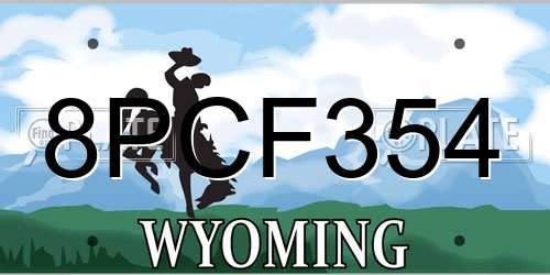8PCF354 Wyoming License Plate
