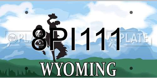 8PI111 Wyoming License Plate