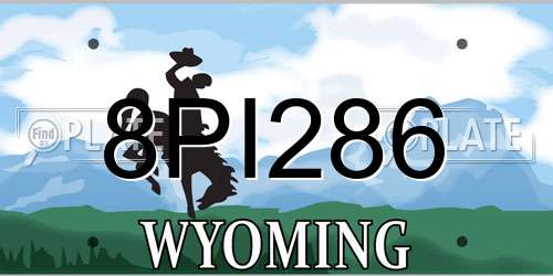 8PI286 Wyoming License Plate