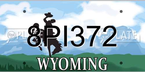 8PI372 Wyoming License Plate