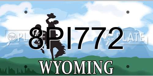 8PI772 Wyoming License Plate
