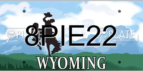8PIE22 Wyoming License Plate