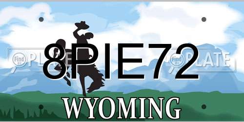 8PIE72 Wyoming License Plate