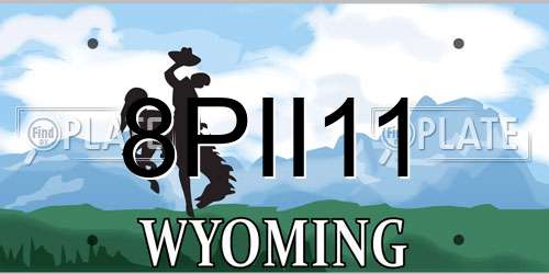 8PII11 Wyoming License Plate