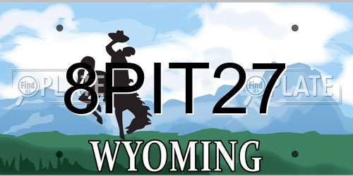 8PIT27 Wyoming License Plate