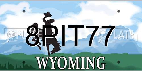 8PIT77 Wyoming License Plate