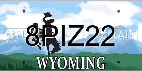 8PIZ22 Wyoming License Plate