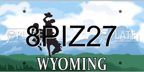8PIZ27 Wyoming License Plate