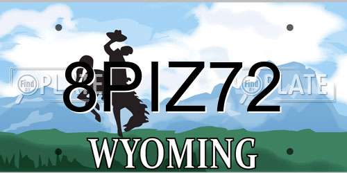 8PIZ72 Wyoming License Plate