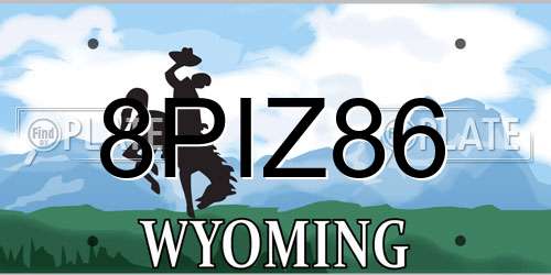 8PIZ86 Wyoming License Plate