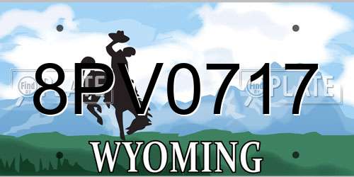 8PV0717 Wyoming License Plate
