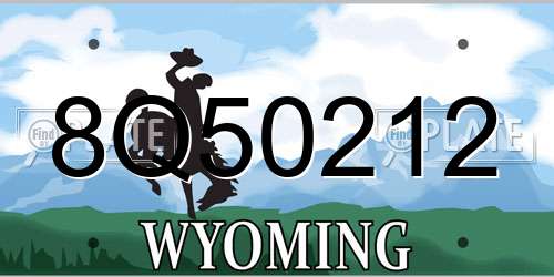 8Q50212 Wyoming License Plate