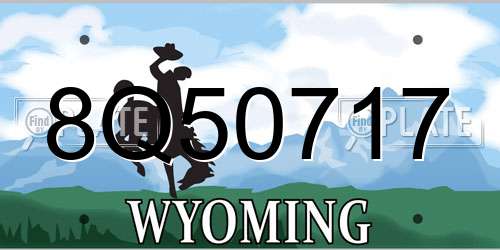 8Q50717 Wyoming License Plate