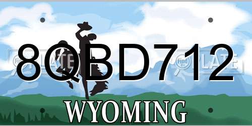 8QBD712 Wyoming License Plate