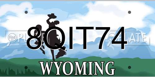 8QIT74 Wyoming License Plate