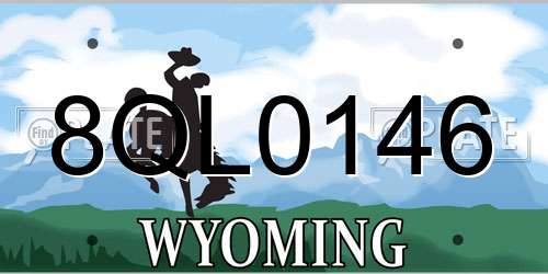 8QL0146 Wyoming License Plate