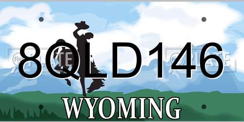 8QLD146 Wyoming License Plate