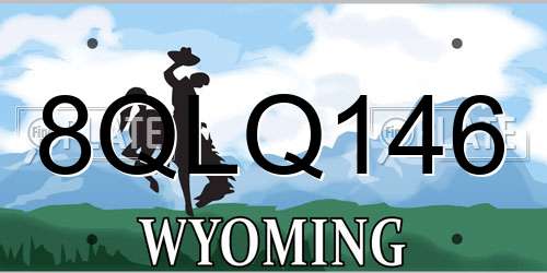 8QLQ146 Wyoming License Plate