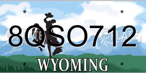8QSO712 Wyoming License Plate