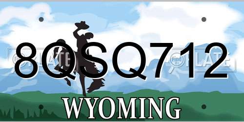 8QSQ712 Wyoming License Plate