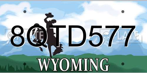 8QTD577 Wyoming License Plate