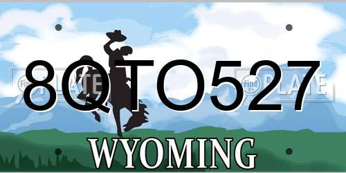 8QTO527 Wyoming License Plate
