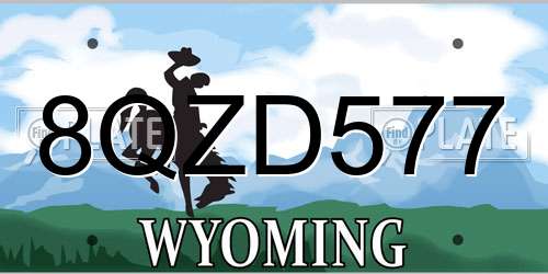8QZD577 Wyoming License Plate