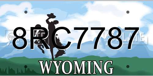 8RC7787 Wyoming License Plate