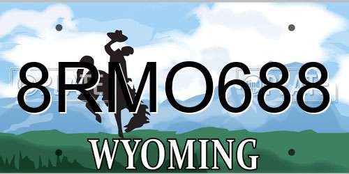 8RMO688 Wyoming License Plate
