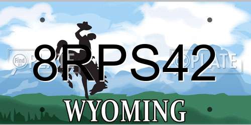 8RPS42 Wyoming License Plate