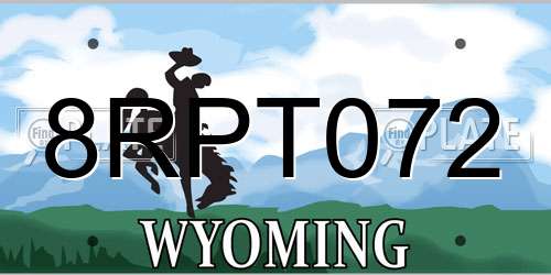 8RPT072 Wyoming License Plate