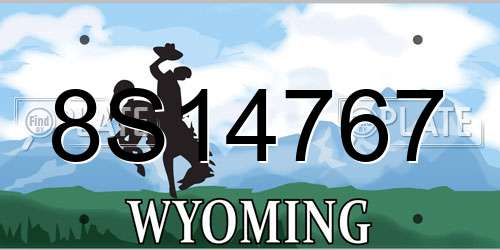 8S14767 Wyoming License Plate