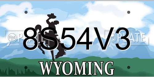 8S54V3 Wyoming License Plate
