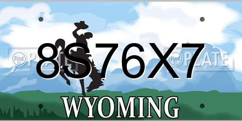 8S76X7 Wyoming License Plate