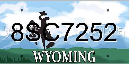 8SC7252 Wyoming License Plate