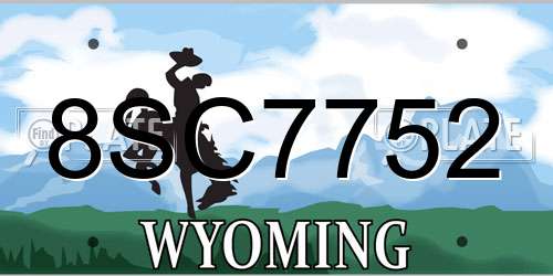 8SC7752 Wyoming License Plate
