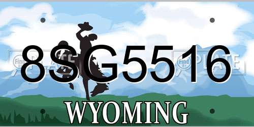 8SG5516 Wyoming License Plate