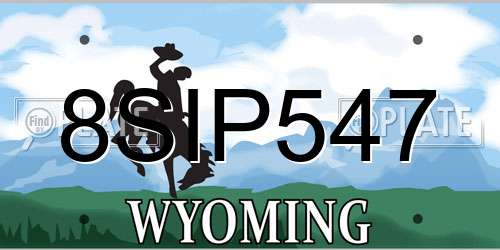 8SIP547 Wyoming License Plate