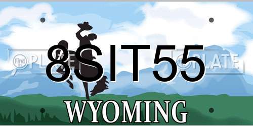 8SIT55 Wyoming License Plate