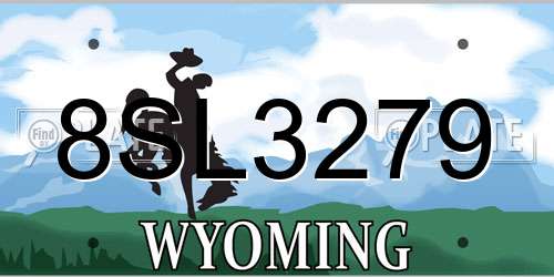 8SL3279 Wyoming License Plate