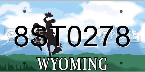 8ST0278 Wyoming License Plate