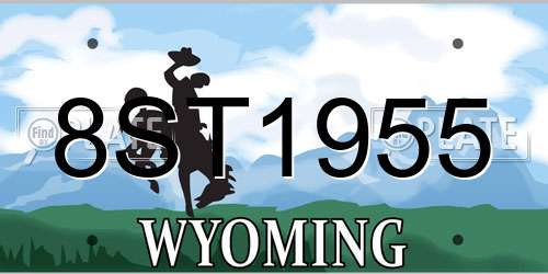 8ST1955 Wyoming License Plate