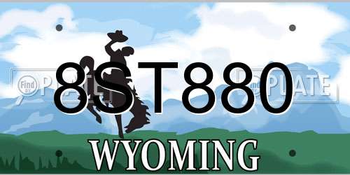 8ST880 Wyoming License Plate