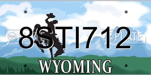 8STI712 Wyoming License Plate
