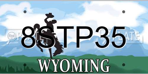 8STP35 Wyoming License Plate