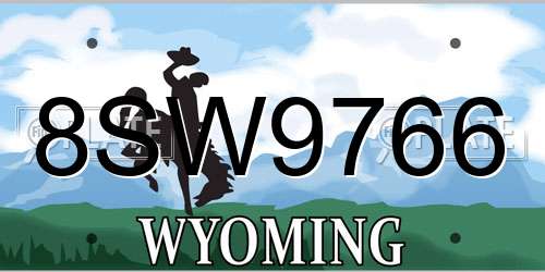 8SW9766 Wyoming License Plate
